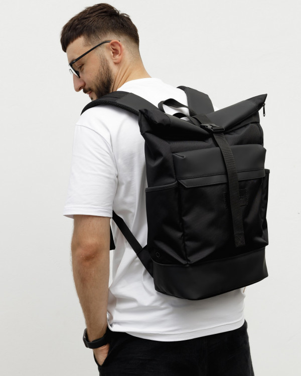 "ROLLTOP 2" POLIESTER, CZARNY
