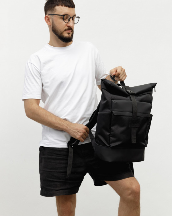 "ROLLTOP 2" POLIESTER, CZARNY