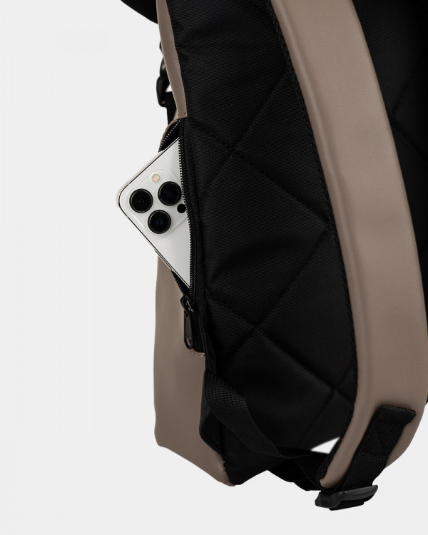 "SHUTTLE ROLL MINI" ECO-LEATHER, BEIGE