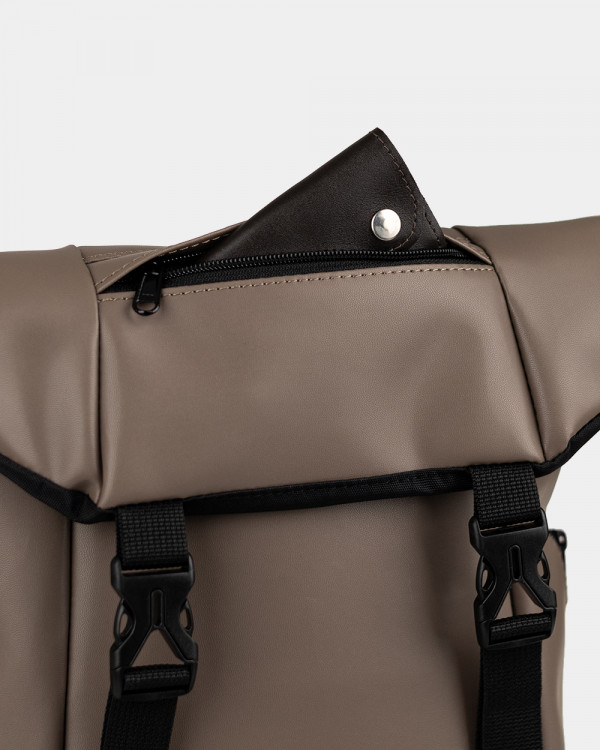 "SHUTTLE ROLL MINI" ECO-LEATHER, BEIGE