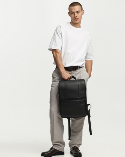 "DATABASE" ECO-LEATHER, BLACK