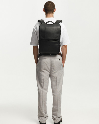"DATABASE" ECO-LEATHER, BLACK