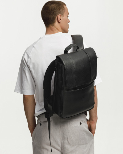"DATABASE" ECO-LEATHER, BLACK