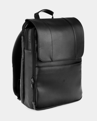 "DATABASE" ECO-LEATHER, BLACK