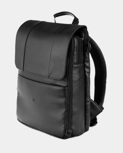 "DATABASE" ECO-LEATHER, BLACK