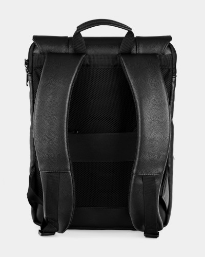 "DATABASE" ECO-LEATHER, BLACK