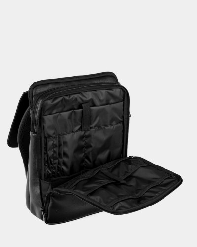 "DATABASE" ECO-LEATHER, BLACK