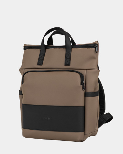 "SOLVER MINI 01" ECO-LEATHER, DARK BEIGE