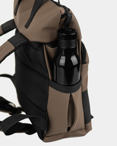 "SOLVER MINI 01" ECO-LEATHER, DARK BEIGE
