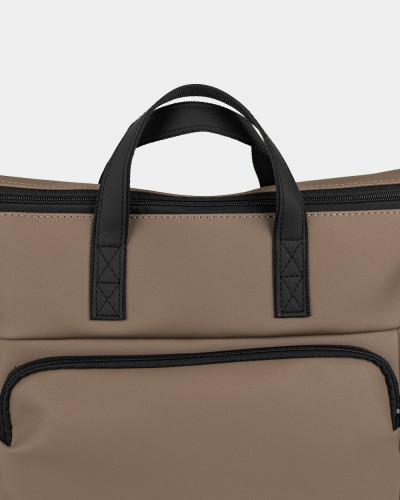 "SOLVER MINI 01" ECO-LEATHER, DARK BEIGE