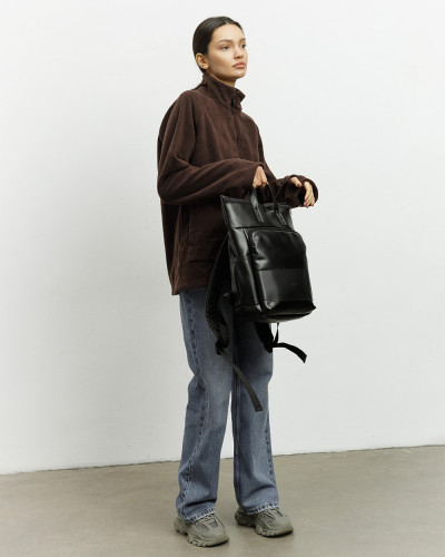 "SOLVER MINI 01" ECO-LEATHER, BLACK