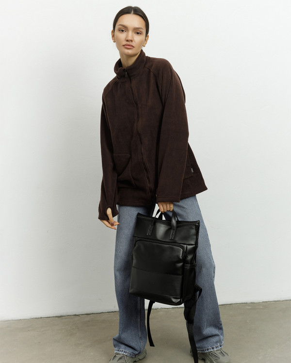 "SOLVER MINI 01" ECO-LEATHER, BLACK