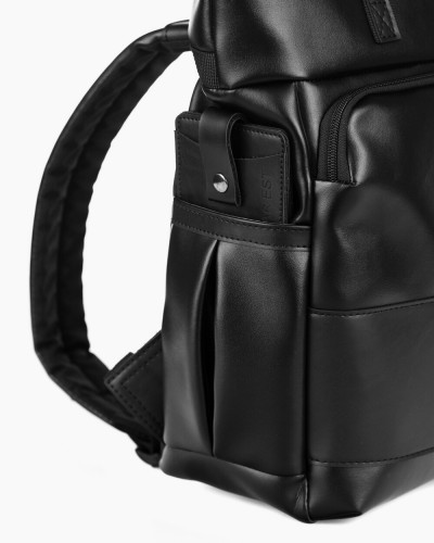 "SOLVER MINI 01" ECO-LEATHER, BLACK