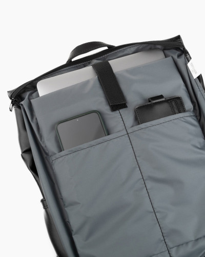 "SOLVER MINI 01" ECO-LEATHER, BLACK