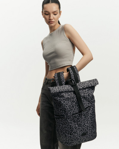 "BASIC ROLLTOP" PRINT LEOPARD GRAY