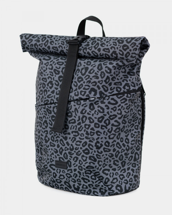 "BASIC ROLLTOP" PRINT LEOPARD GRAY