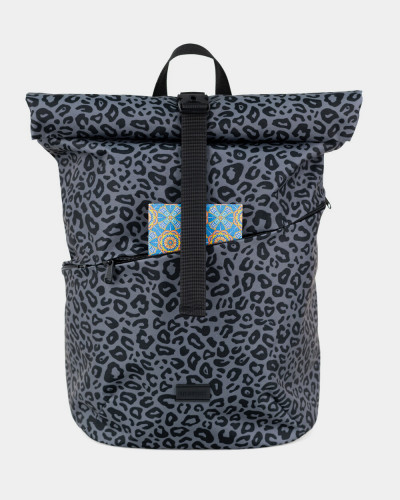 "BASIC ROLLTOP" PRINT LEOPARD GRAY