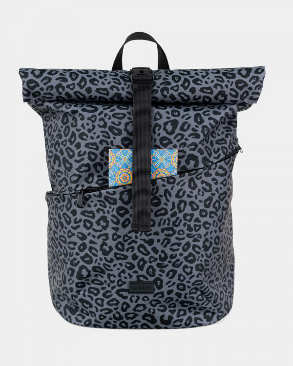 "BASIC ROLLTOP" PRINT LEOPARD GRAY