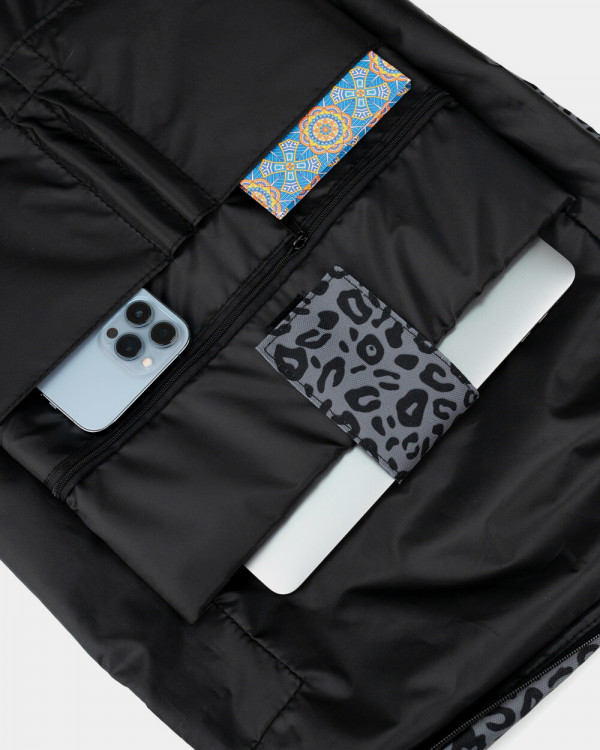 "BASIC ROLLTOP" PRINT LEOPARD GRAY
