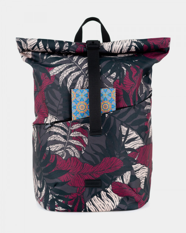 "BASIC ROLLTOP" PRINT TROPICAL BORDEAUX