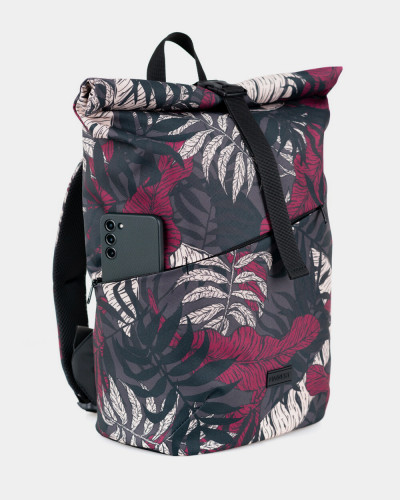 "BASIC ROLLTOP" PRINT TROPICAL BORDEAUX