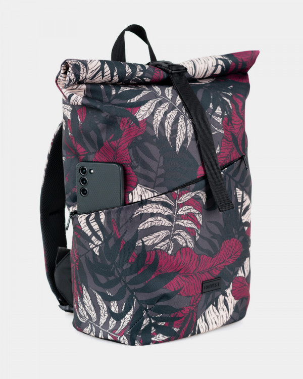 "BASIC ROLLTOP" PRINT TROPICAL BORDEAUX