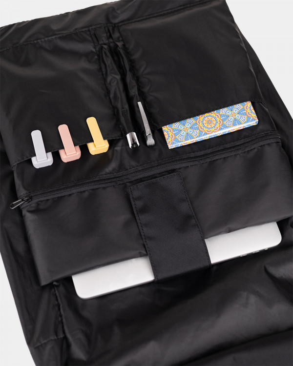 "BASIC ROLLTOP" POLYESTER, SCHWARZ