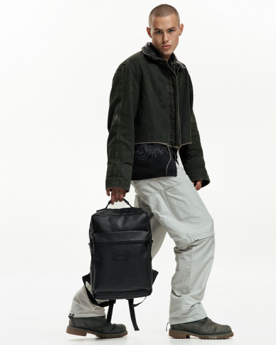 "CASPER 02" ECO-LEATHER, BLACK