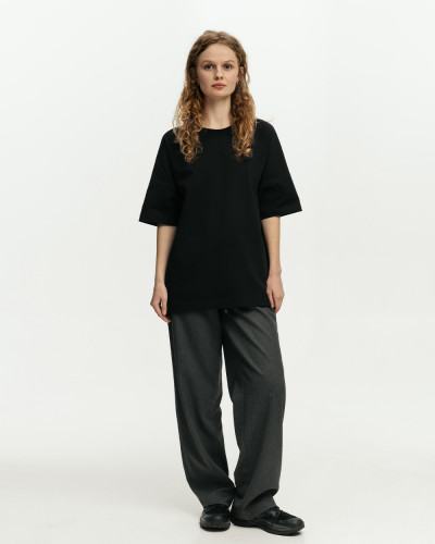 DAMEN T-SHIRT "HEAVY WEIGHT" SCHWARZ