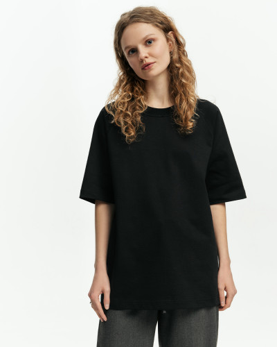 DAMEN T-SHIRT "HEAVY WEIGHT" SCHWARZ