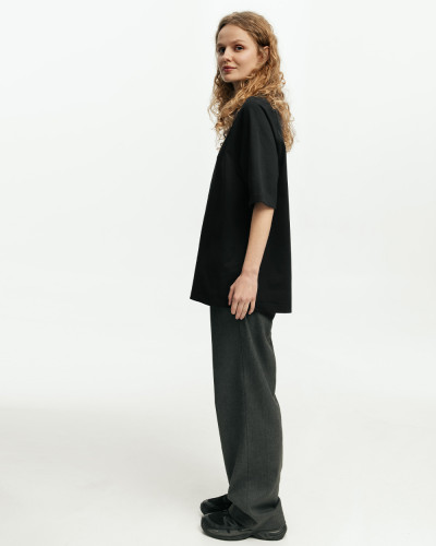 DAMEN T-SHIRT "HEAVY WEIGHT" SCHWARZ