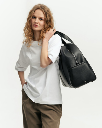 "AUSTIN BAG" ECOLEATHER, BLACK