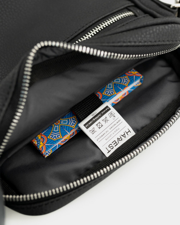 MESSENGER "LARGE" ECO LEATHER, BLACK