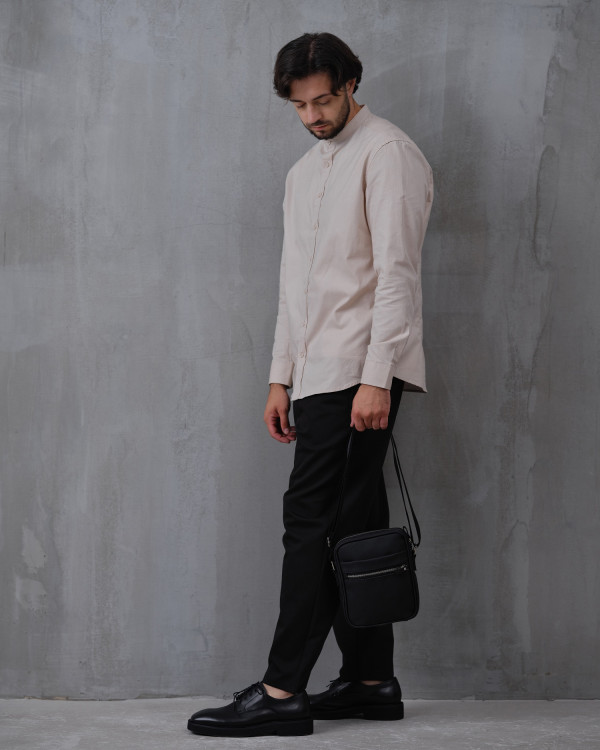 MESSENGER "LARGE" ECO LEATHER, BLACK