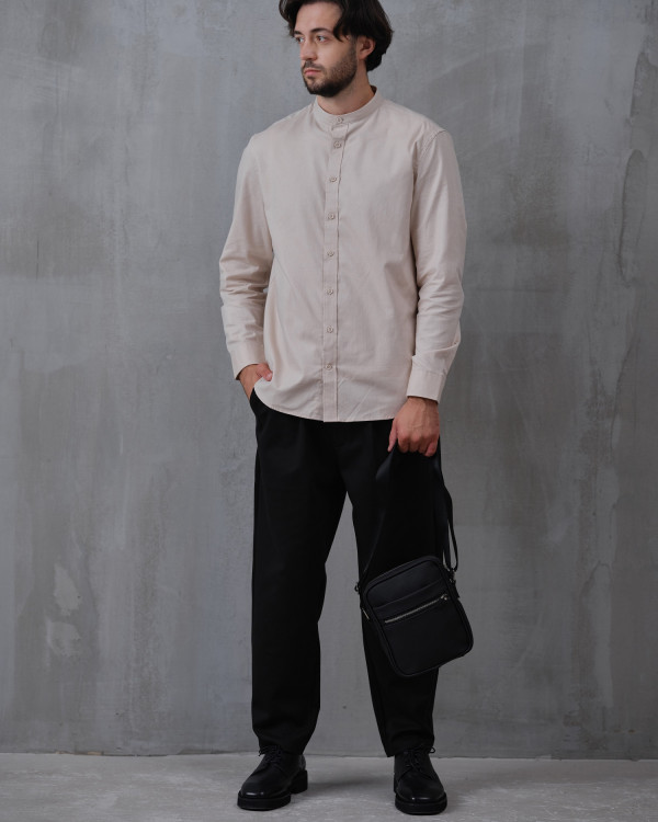 MESSENGER "LARGE" ECO LEATHER, BLACK