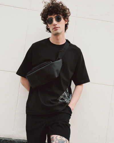 „CROSS-TOWN“ POLYESTER, SCHWARZ
