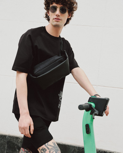 „CROSS-TOWN“ POLYESTER, SCHWARZ
