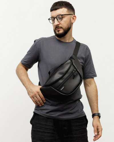 "TECH BAG" SKÓRA EKO, CZARNA
