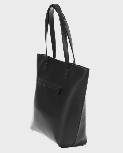SHOPPER ECO LEATHER, BLACK