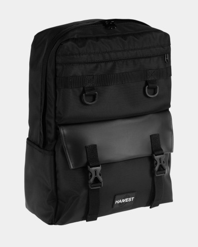 "CROSS-TOWN" POLYESTER, BLACK