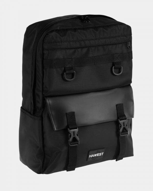 "CROSS-TOWN" POLYESTER, BLACK