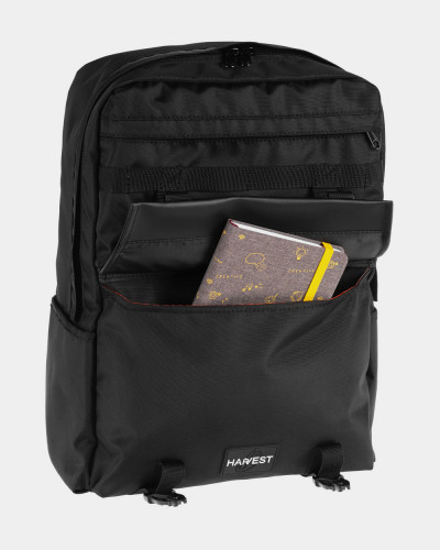 "CROSS-TOWN" POLYESTER, BLACK