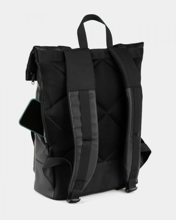 "ROLL 2" ECO LEATHER,BLACK