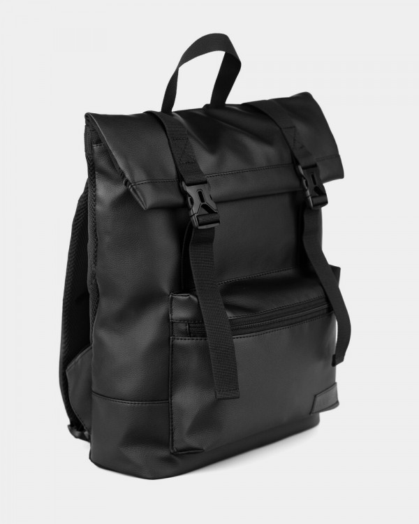 "ROLL 2" ECO LEATHER,BLACK