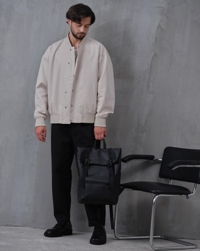 "ROLL 2" ECO LEATHER,BLACK